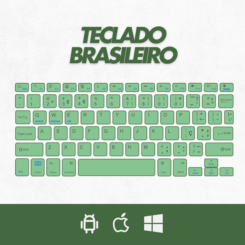 Teclado Sem Fio Bluetooth Recarregável Com Mouse