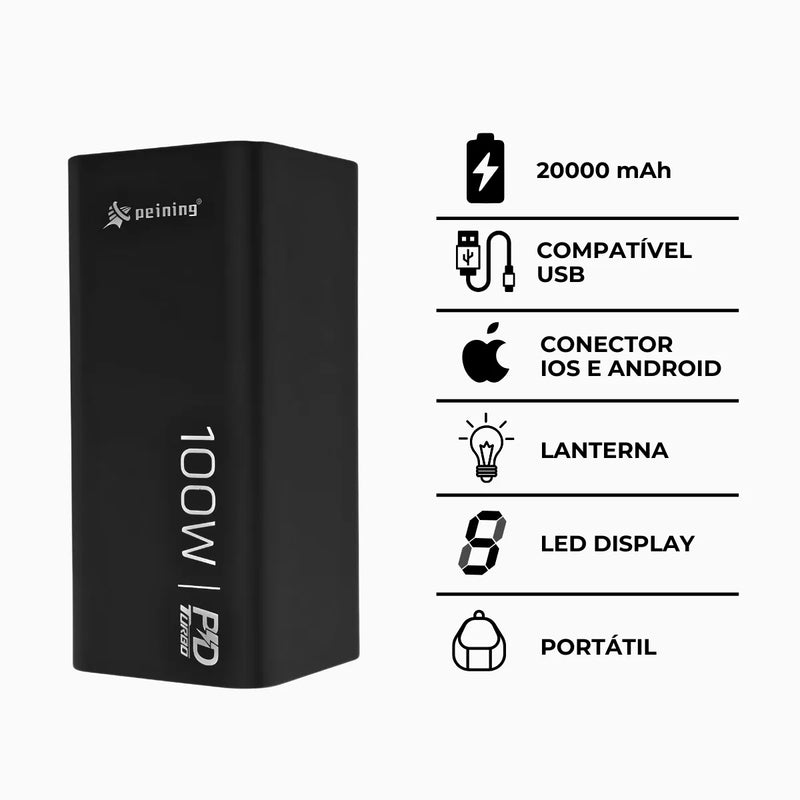 Carregador Power Bank Portátil 20000mah Carga Rápida