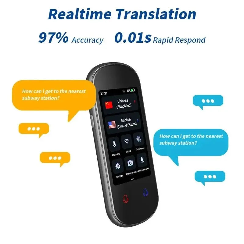 Novo tradutor 2024 inteligente voz multi 138 idiomas suporte portátil wifi tela de toque 3d completa foto gravação offline tradução